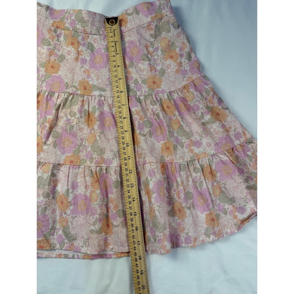 NWT Rhythm Melody Tiered Mini Skirt‎ Floral Print Whimsical Fairy Festival Sz 10 - Picture 4 of 8